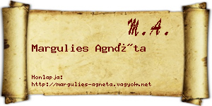 Margulies Agnéta névjegykártya